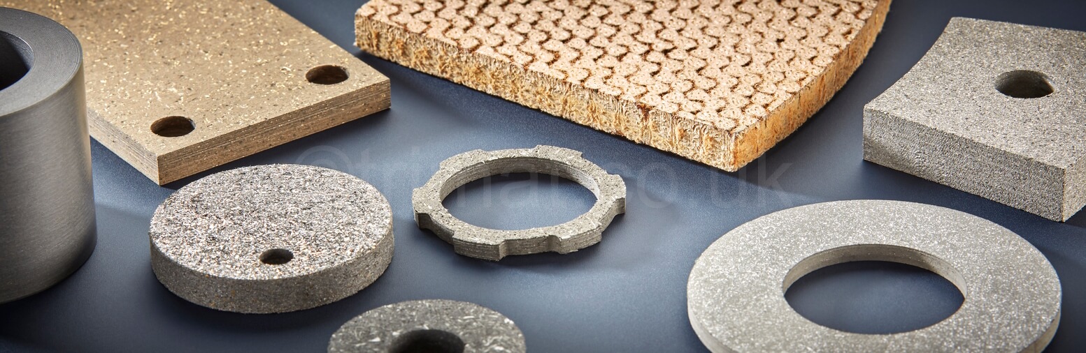 bonded brake pad assemblies, friction blocks, friction segments, friction pucks, friction shims, band brake linings